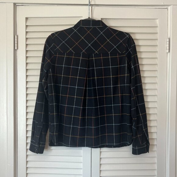 Pendleton buttondown XS black plaid women oversized flannel - Picture 6 of 11